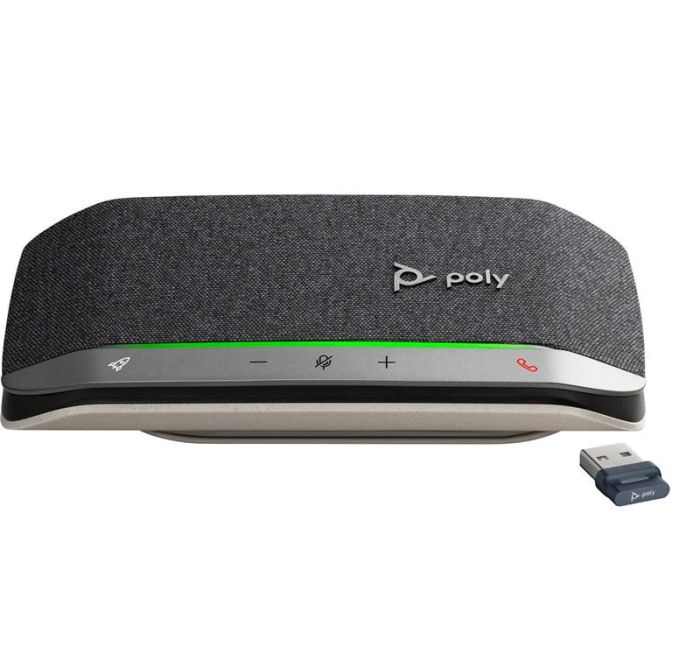 Спікерфон Poly Sync 20+ з адаптером BT700, 2 x Bi-Mic, радіус 2 м, 1 х динамік, сертифікат Microsoft Teams, USB-A, Bluetooth, сірий