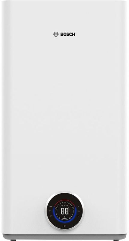 Водонагрівач електр. BOSCH плаский слім Tronic 5500iT, 50л, 1.5кВт, ун. монтаж, електр. кер-ння, Wi-Fi, B, білий