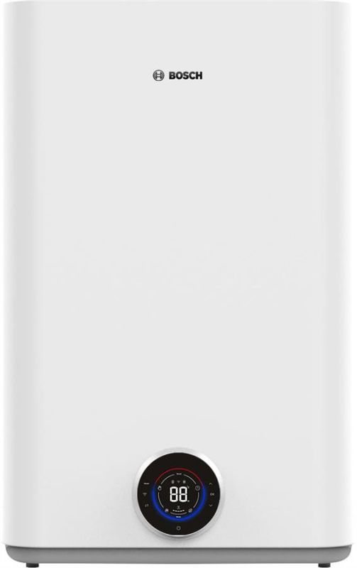 Водонагрівач електр. BOSCH плаский слім Tronic 5500iT, 100л, 1.5кВт, ун. монтаж, електр. кер-ння, Wi-Fi, B, білий