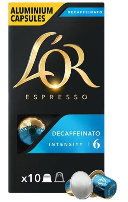 Кава L`OR капсули, Espresso Decaffeinato, арабіка, 10шт, Nespresso, без кофеїну