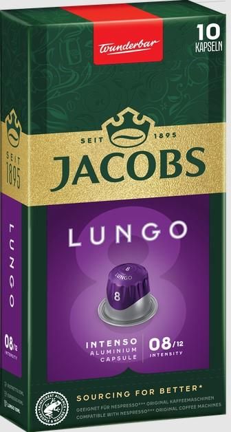 Кава Jacobs  капсули, Lungo Intenso, купаж арабіка/робуста, 10шт, Nespresso