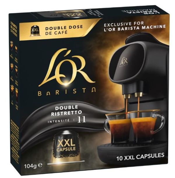 Кава L`OR капсули, Barista Double Ristretto, арабіка, 10 XXLшт, Nespresso