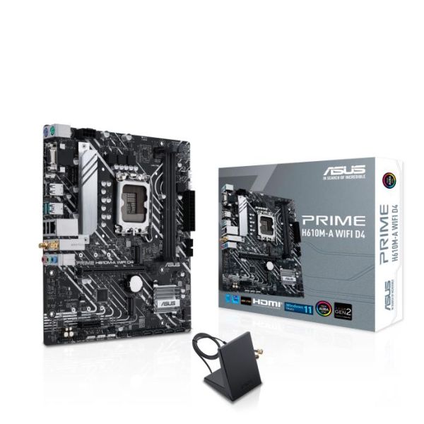 Материнcька плата ASUS PRIME H610M-A WIFI D4 s1700 H610 2xDDR4 M.2 HDMI D-Sub DP Wi-Fi BT mATX