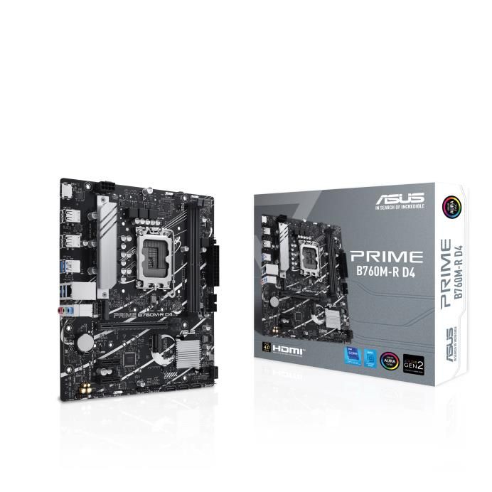 Материнcька плата ASUS PRIME B760M-R D4 s1700 B760 2xDDR4 M.2 HDMI mATX