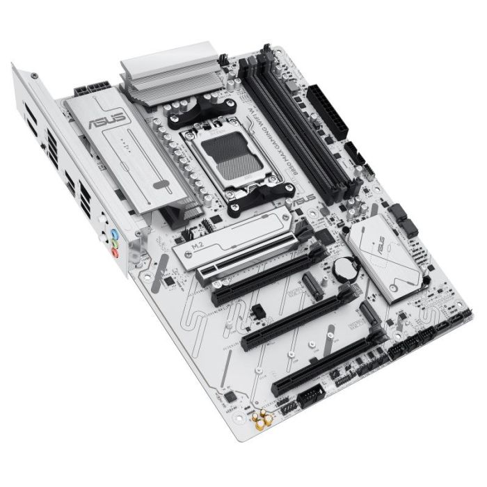 Материнcька плата ASUS B850 MAX GAMING WIFI W sAM5 B850 4xDDR5 M.2 HDMI DP Wi-Fi BT ATX білий