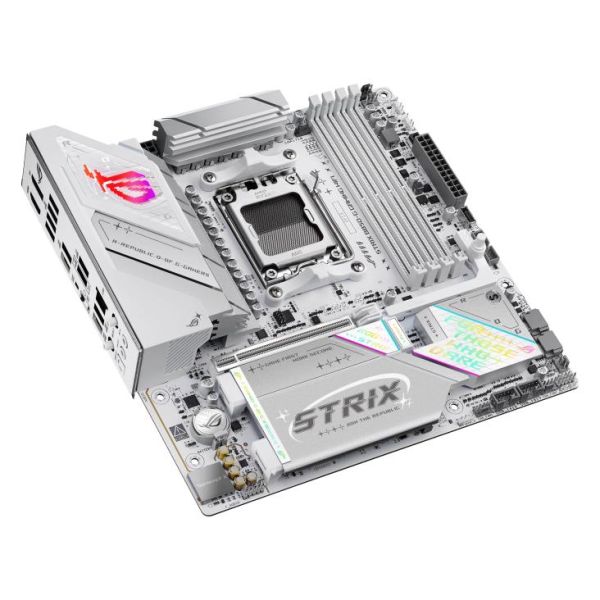 Материнcька плата ASUS ROG STRIX B850-G GAMING WIFI sAM5 B850 4xDDR5 M.2 HDMI DP WiFi BT mATX білий