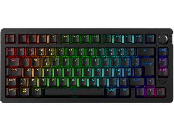 Клавіатура механічна HyperX Alloy Rise 75key, Red, USB-A/WL/BT, EN/UA, RGB, чорний