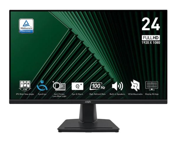 Монітор MSI 23.8" PRO MP245G D-Sub, HDMI, DP, MM, IPS, 100Hz, 1ms, sRGB 102%, AdaptiveSync