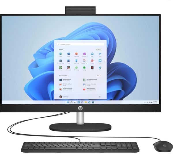 Комп'ютер персональний моноблок HP All-in-One 23.8" FHD IPS AG, Intel U5-125U, 16GB, F512GB, UMA, WiFi, кл+м, DOS, чорний