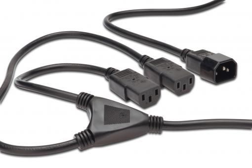 Кабель живлення DIGITUS C14 > 2xC13, 1.7м, чорний