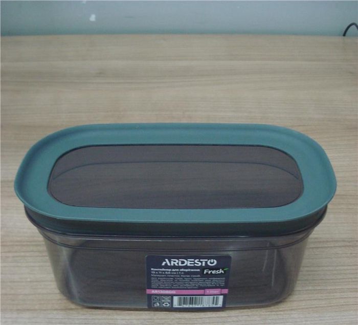 Контейнер для зберігання харчових продуктів ARDESTO Fresh 1л, пластик, прямокутна, сірий