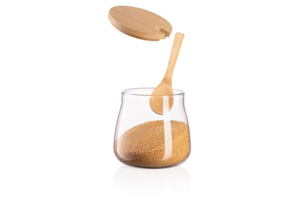 Банка для зберігання ARDESTO Midori Sugar 500мл, скло, бамбук, прозорий