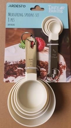 Набір мірних ложок ARDESTO Tasty Baking, 8шт, пластик, нержавіюча сталь, сірий світлий