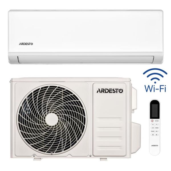 Кондиціонер ARDESTO CoolAir 35м2 on/off 12000BTU 3.5кВт A/A -7°С Wi-Fi R32 білий