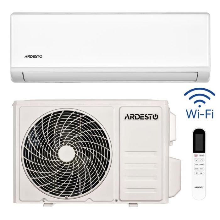 Кондиціонер ARDESTO CoolAir 55м2 on/off 18000BTU 5.0кВт A/A -7°С Wi-Fi R32 білий