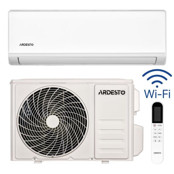 Кондиціонер ARDESTO CoolSmartPro 70м2 інвертор 24000BTU 7.0кВт A++/A+ -25°С Wi-Fi R32 білий