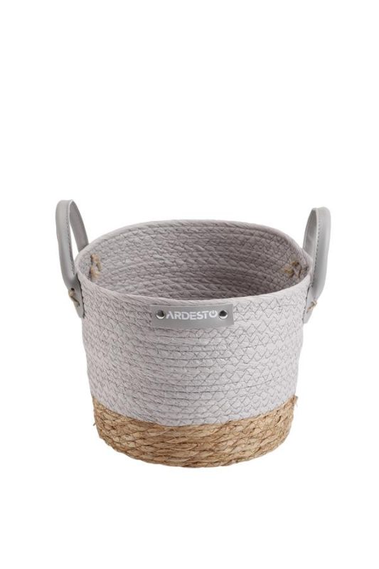 Кошик ARDESTO Minimalism 23х23х19см, паперовий шпагат, рогожка, сірий