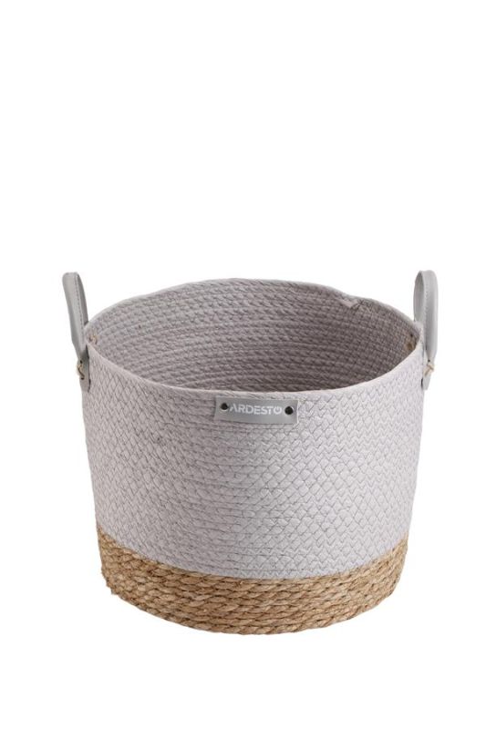Кошик ARDESTO Minimalism 35х35х27см, паперовий шпагат, рогожка, сірий