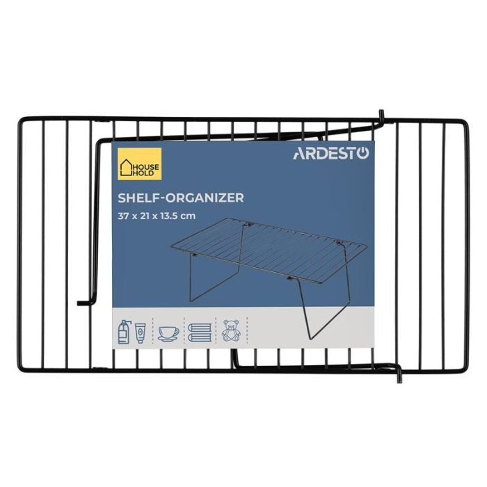 Полиця-органайзер ARDESTO 37x21x13.5см, метал, чорний
