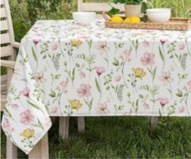 Скатертина ARDESTO Spring flowers 120х140см, 100% поліестер, білий