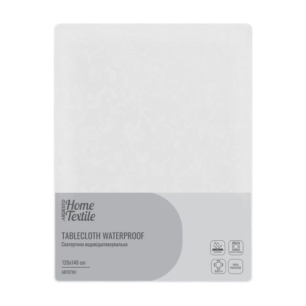 Скатертина ARDESTO Waterproof Jacquard 120х140см, 100% поліестер, білий