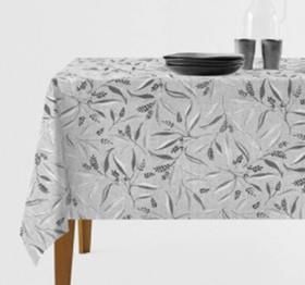 Скатертина ARDESTO Grey leaves 140х180см, 100% поліестер, cірий