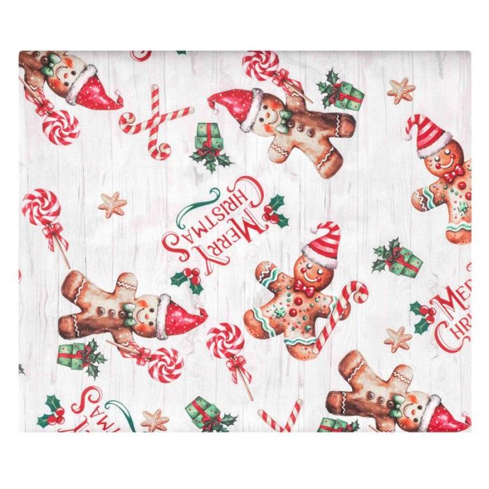 Скатертина ARDESTO Christmas Gingerbread 140х180см, 100% поліестер, червоний