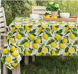 Скатертина ARDESTO Sicilian lemons 140х180см, 100% поліестер, зелений