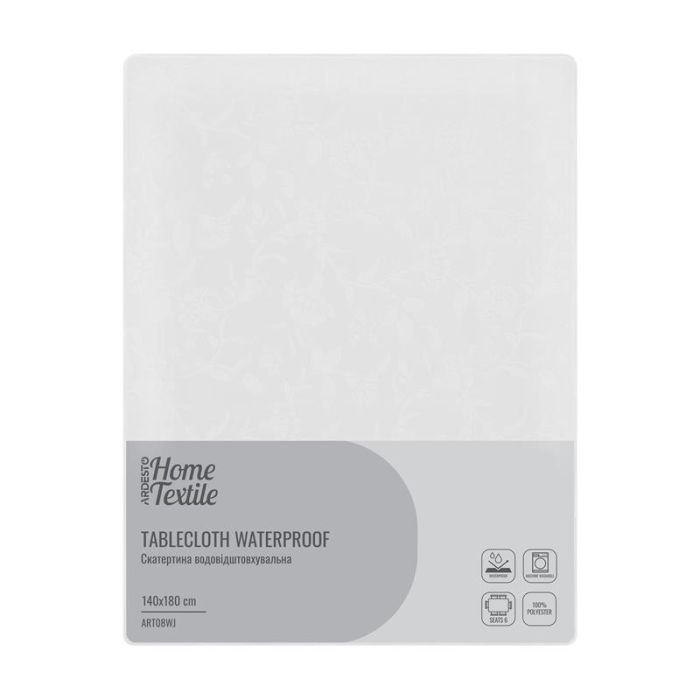 Скатертина ARDESTO Waterproof Jacquard 140х180см, 100% поліестер, білий