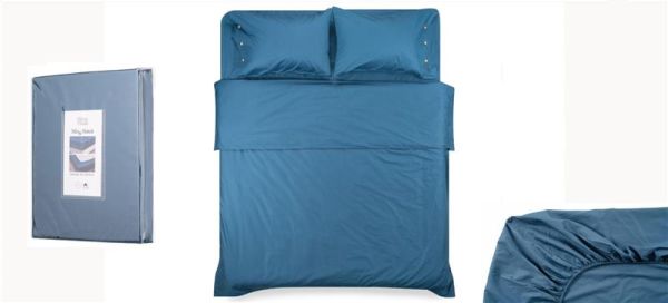 Простирадло на резинці ARDESTO Mix&Match, 180х200+30см, 100% бавовна, сатин, синій