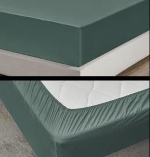 Простирадло на резинці ARDESTO Mix&Match Premium, 180x200+30см, 100% бавовна, сатин, зелений