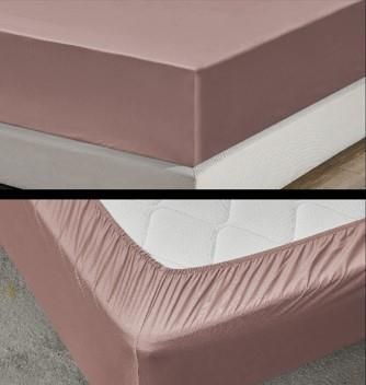 Простирадло на резинці ARDESTO Mix&Match Premium, 180x200+30см, 100% бавовна, сатин, рожевий світлий