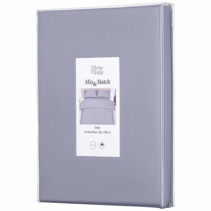 Простирадло ARDESTO Mix&Match, 180х240см, 100% бавовна, сатин, сірий