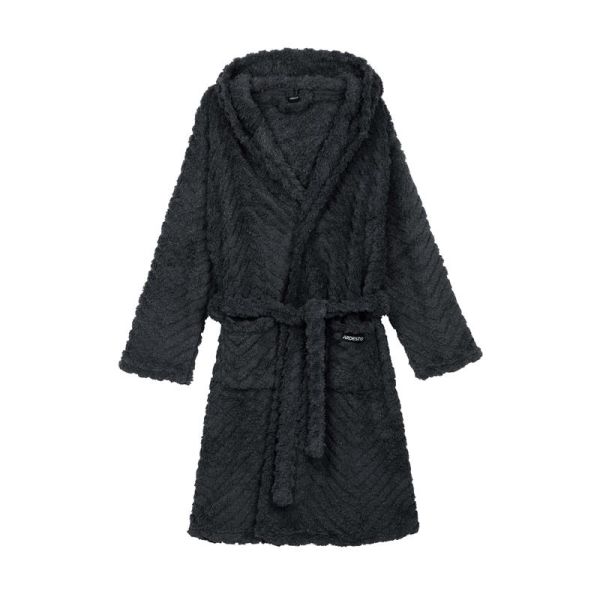 Халат жіночий ARDESTO Zigzag, розмір L/XL, 100% поліестер, сірий