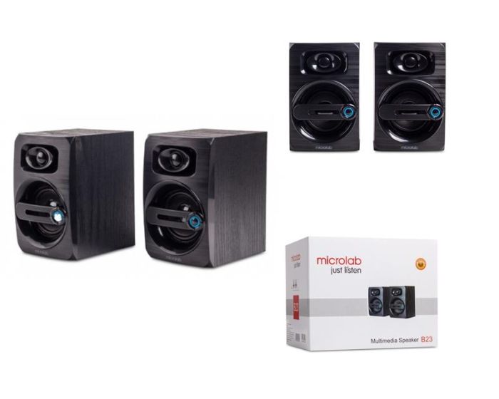 Акустична система MICROLAB B-23 2.0, USB, mini-jack, дерево
