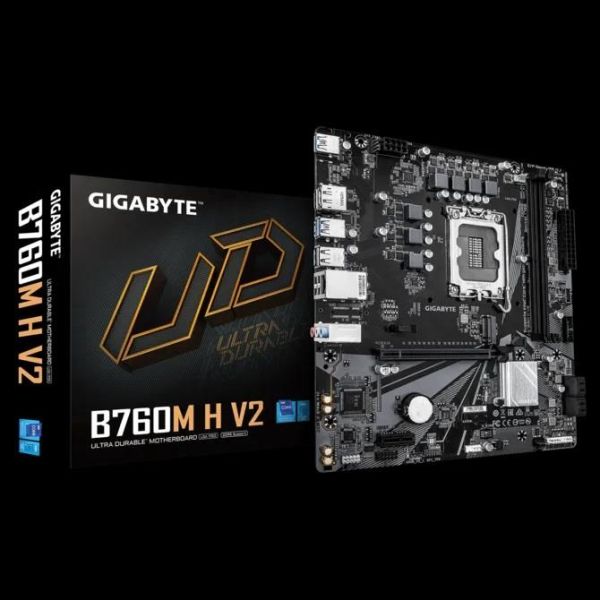 Материнська плата GIGABYTE B760M H V2 s1700 B760 2xDDR5 M.2 HDMI DP mATX