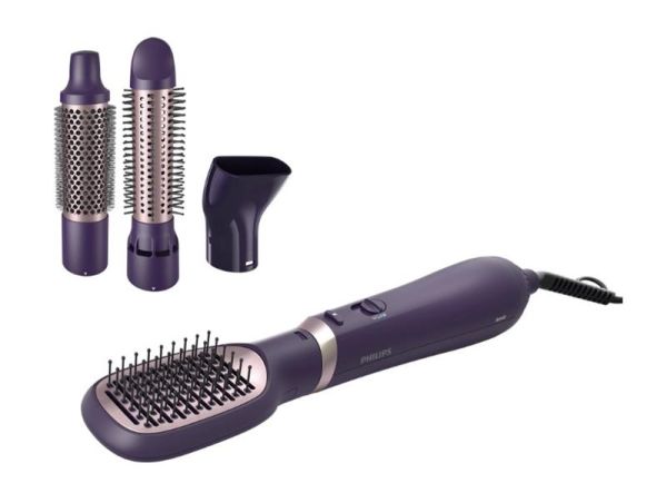 Фен-щітка Philips 3000 Series, 800Вт, 3 режими, іонізація, 4 насадки, фіолетовий