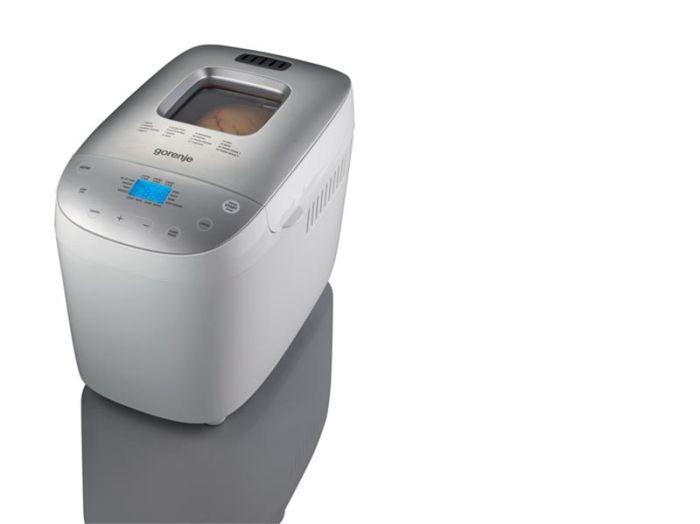 Хлібопічка Gorenje 850Вт, програм-1.6, макс.вага - 1.6кг, форма прямокутник, пластик, сірий