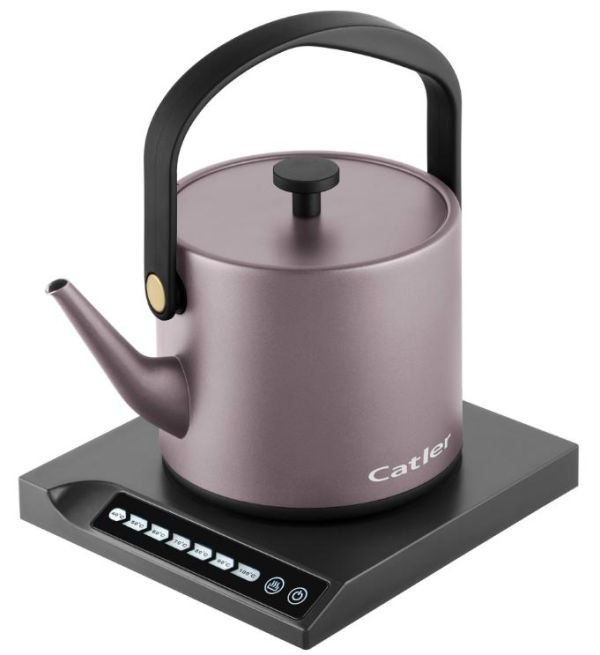 Електрочайник Catler 0.6л, Strix, заварник, нерж. сталь, підтримка температури, сенс. керув., рожевий