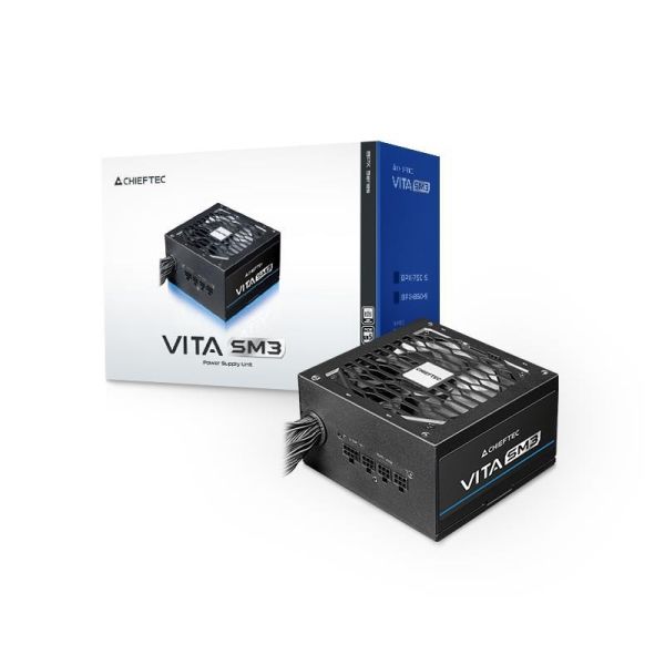 Блок живлення CHIEFTEC Vita SM3  (650W), >85%, 80+ Bronze, 120мм, 1xMB 24pin(20+4), 2xCPU 8pin(4+4), 3xMolex, 6xSATA, 2xPCIe 8pin(6+2), 1xPCIe GEN5 16pin, Modul