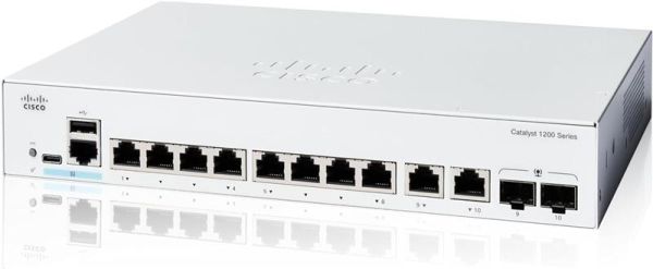 Комутатор Cisco Catalyst 1200 8xGE, Ext PS, 2x1G Combo