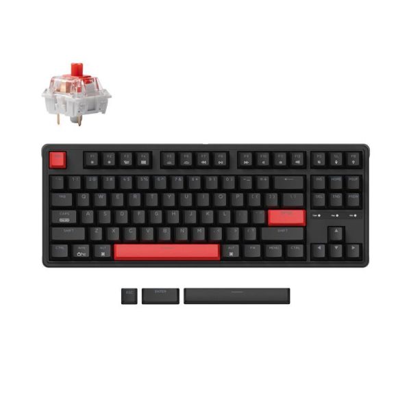 Клавіатура механічна Keychron C3 Pro V2 87Key, K pro Brown, USB-A, QMK, Hot-swap,8K, EN/UKR, RGB, чорний
