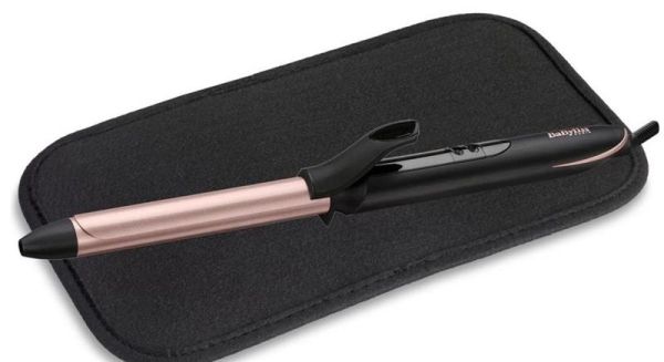 Плойка Babyliss, 37Вт, темп.режимів-6, D -19mm, 160-210С,  термо килимок, кварц, кераміка, чорно-рожевий