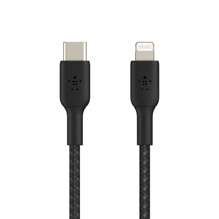 Кабель Belkin USB-C > Lightning заряджання/синхронізації 30Вт PD, 2м, плетений, чорний
