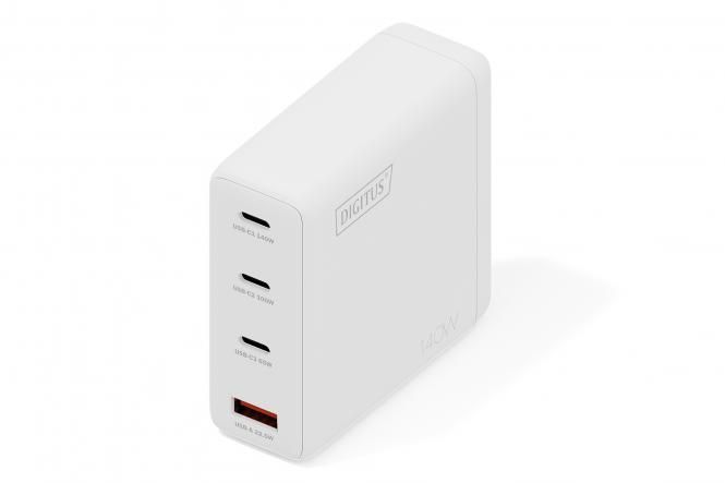 Зарядний пристрій DIGITUS GaN 3хUSB-C, 1хUSB-A, 140W