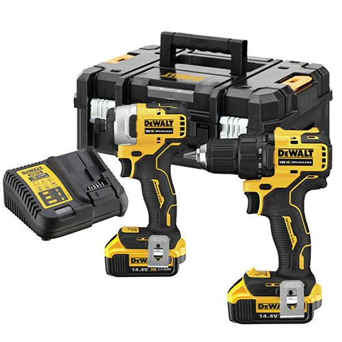 Набір із двох акумуляторних інструментів DeWalt дриль-шурупокрут DCD709 шурупокрут ударний DCF809 акб 2х4А·год ЗП кейс 6.5кг