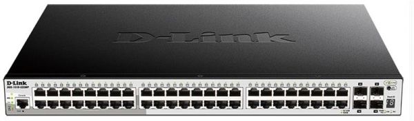 Комутатор D-Link DGS-1510-52XMP 48xGE с РоЕ, 4xSFP+, SmartPro