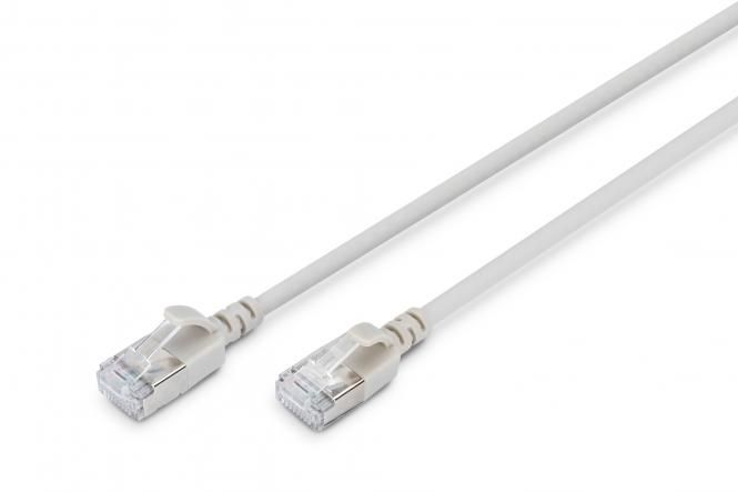 Патч-корд DIGITUS CAT 6a F-FTP Slim, 3 м, AWG 32/7, Cu, LSZH, сірий