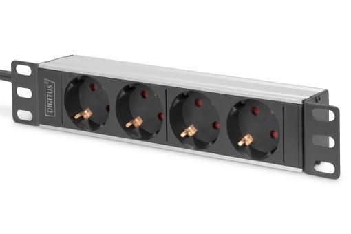 Пристрій розподілу електроживлення DIGITUS 10" 1U, 16A, 230V 4xSchuko, вилка Schuko