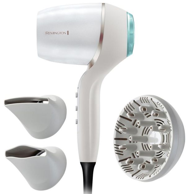 Фен Remington HYDRAluxe PRO, 2200Вт, 3 режими, дифузор, іоніз-я, хол. обдув, білий